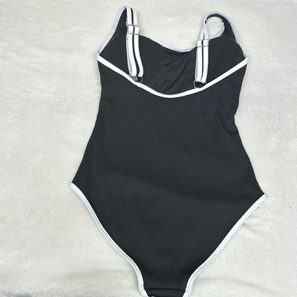 NWT BMJL Black and White One Piece Swimsuit with High-Cut Legs - Picture 5 of 9